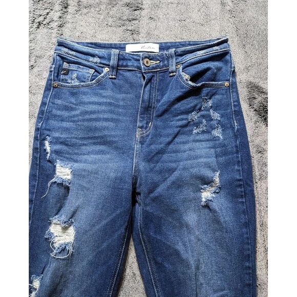 Kancan Distressed Skinny Women's Jeans Size 7/27 Medium Wash - Picture 3 of 13